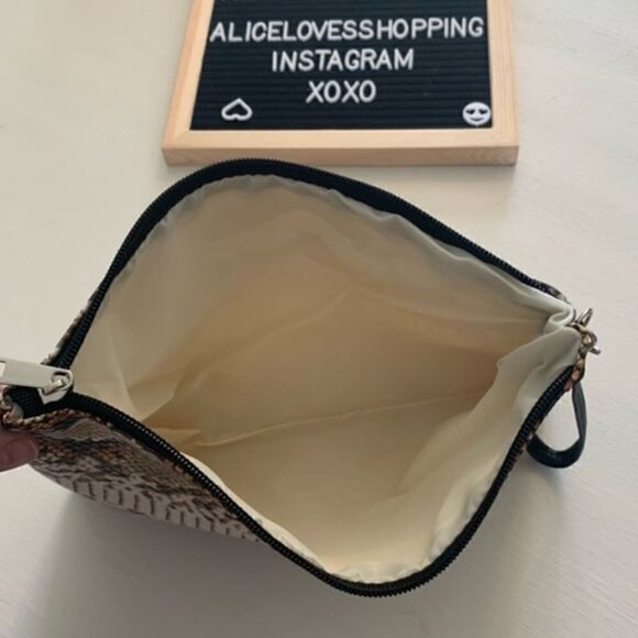 Faux Leather Snake Large Wristlet - Picture 3 of 8